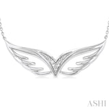 Silver Angel Wings Diamond Fashion Pendant