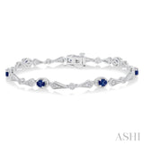 Oval Shape Gemstone & Diamond Bracelet