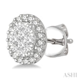 Oval Shape Halo Lovebright Essential Diamond Earrings