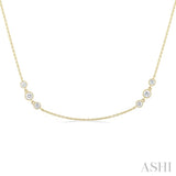 Three Stone Diamond Station Necklace