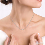 Pearl & Diamond Station Necklace