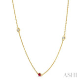 Gemstone & Diamond Station Necklace