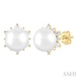 Pearl & Petite Diamond Fashion Earrings