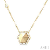 Hexagon Shape Petite Diamond Fashion Necklace