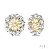 3/4 Ctw Round Cut Diamond Earring Jacket in 14K Yellow Gold