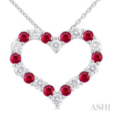 Heart Shape Gemstone & Diamond Fashion Pendant