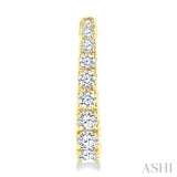 1 Ctw Graduated Round Cut Diamond Fashion Hoop Earrings in 14K Yellow Gold