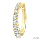3/4 Ctw Graduated Round Cut Diamond Fashion Hoop Earrings in 14K Yellow Gold