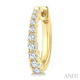 1/2 Ctw Graduated Round Cut Diamond Fashion Hoop Earrings in 14K Yellow Gold