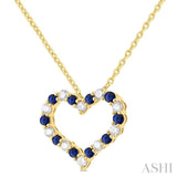 Heart Shape Gemstone & Diamond Fashion Pendant