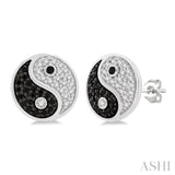 Yin Yang Petite Diamond Fashion Earrings