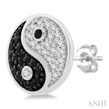 Yin Yang Petite Diamond Fashion Earrings