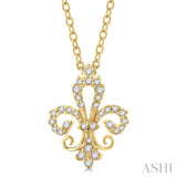 Fleur De Lis Petite Diamond Fashion Pendant