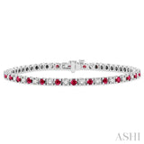 Gemstone & Diamond Tennis Bracelet