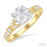 Round Shape Semi-Mount Diamond Engagement Ring