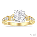 Round Shape Semi-Mount Diamond Engagement Ring