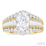 Oval Shape Semi-Mount Diamond Engagement Ring