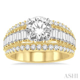 Round Shape Semi-Mount Diamond Engagement Ring