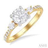 Round Shape Semi-Mount Diamond Engagement Ring