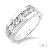 1 Ctw Round Cut Diamond Men's Ring in 14K White Gold