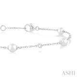 Pearl & Diamond Station Chain Bracelet