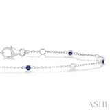 Gemstone & Diamond Station Chain Bracelet