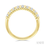 1/5 Ctw Ribbed Dome Shape Round Cut Diamond Pirouette Fashion Ring in 10K Yellow Gold