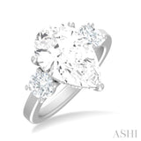 1.00 ctw Tri-Mount Pear Shape Round Cut Diamond Semi Mount Engagement Ring in 14K White Gold