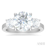 1.00 ctw Tri-Mount Past, Present and Future Round Cut Diamond Semi Mount Engagement Ring in 14K White Gold