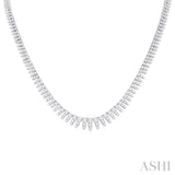 5.00 ctw Graduated Round Cut Waterfall Diamond Necklace in 14K White Gold