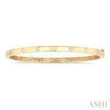 3/8 ctw Flush Bezel Set Diamond Fashion Bangle in 14K Yellow Gold