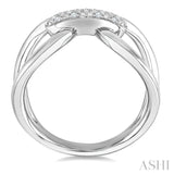 1/10 Ctw Accent Round Cut Diamond Bold Fashion Ring in Sterling Silver