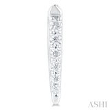 1/10 Ctw Petite Vertical Bar Graduated Round Cut Diamond Fashion Stud Earrings in 10K White Gold