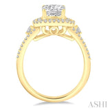 3/4 ctw Diamond Semi-mount Engagement Ring in 14K Yellow Gold