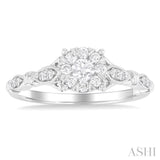 3/8 Ctw Round Lovebright Diamond Engagement Ring in 14K White Gold