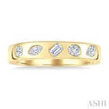 3/8 Ctw Mixed Shape Diamond Cut Fashion Band in 14K Yellow Gold