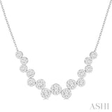 3.00 ctw Lovebright Circular Zig-Zag Round Cut Diamond Fashion Necklace in 14K White Gold