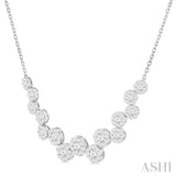 3.00 ctw Lovebright Circular Zig-Zag Round Cut Diamond Fashion Necklace in 14K White Gold