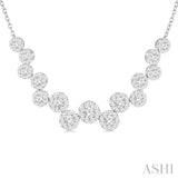 3.00 ctw Lovebright Circular Zig-Zag Round Cut Diamond Fashion Necklace in 14K White Gold