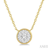 1/3 ctw Round Shape Lovebright Diamond Pendant With Chain in 14K Yellow and White Gold