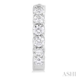 3 Ctw Inside-Out Embellished Round Cut Diamond Hoop Earrings in 14K White Gold