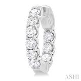 3 Ctw Inside-Out Embellished Round Cut Diamond Hoop Earrings in 14K White Gold