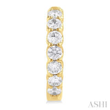 2 Ctw Inside-Out Embellished Round Cut Diamond Hoop Earrings in 14K Yellow Gold