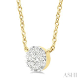 1/10 Ctw Lovebright Petite Round Shape Round Cut Diamond Fashion Pendant With Chain in 10K Yellow Gold