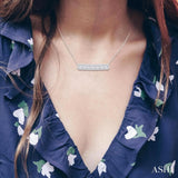 1/2 ctw Interlocked Octagonal Shape Motif Fusion Baguette and Round Cut Diamond Necklace in 14K White Gold