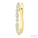 1/2 Ctw Marquise and Round Cut Diamond Fashion Hoop Earrings in 14K Yellow Gold