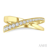 1/3 Ctw Split Criss Cross Round Cut Diamond Fashion Ring in 14K Yellow Gold