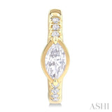 1/3 Ctw Marquise Centerpiece and Round Cut Diamond Fashion Huggie Earrings in 14K Yellow Gold