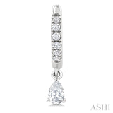 3/8 Ctw Pear Shape and Round Cut Diamond Fashion Huggie Petite Earrings in 14K White Gold