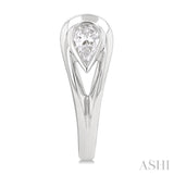 1/3 Ctw Pear Cut Diamond Half Hoop Fashion Earrings in 14K White Gold